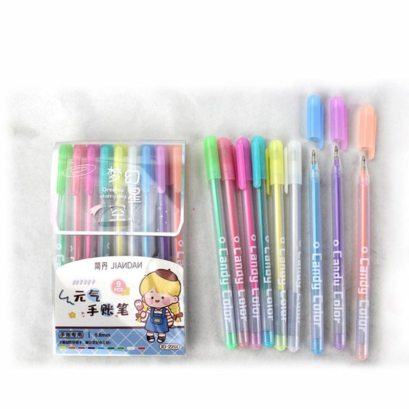 BLISTER 9 COLORES PLUMA TINTA NEON