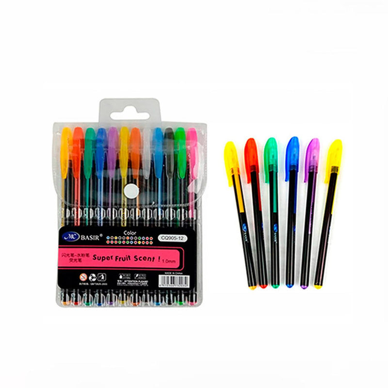 Set De Plumas De Gel 24 Colores Neón glitters tradicionales