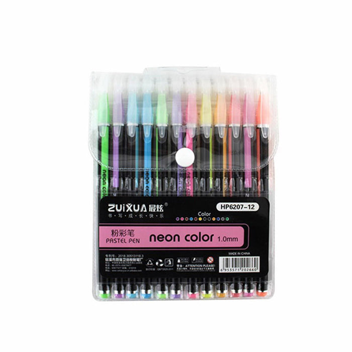 BLISTER 12 COLORES NEON PLUMA DE GEL