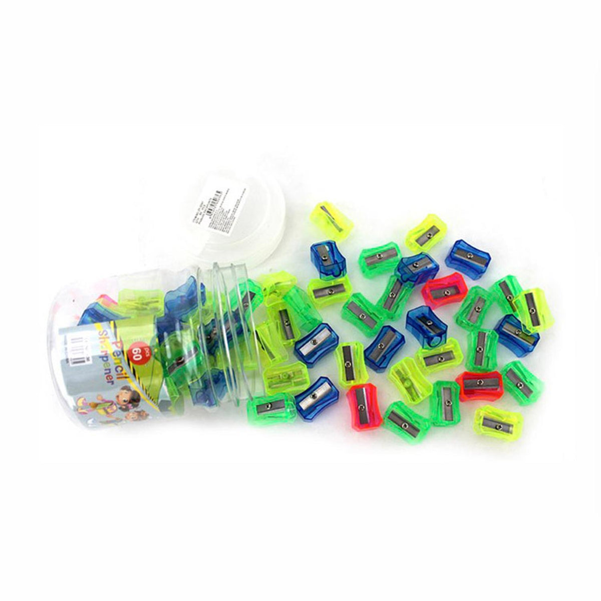 Sacapuntas Bote Con 60 Piezas